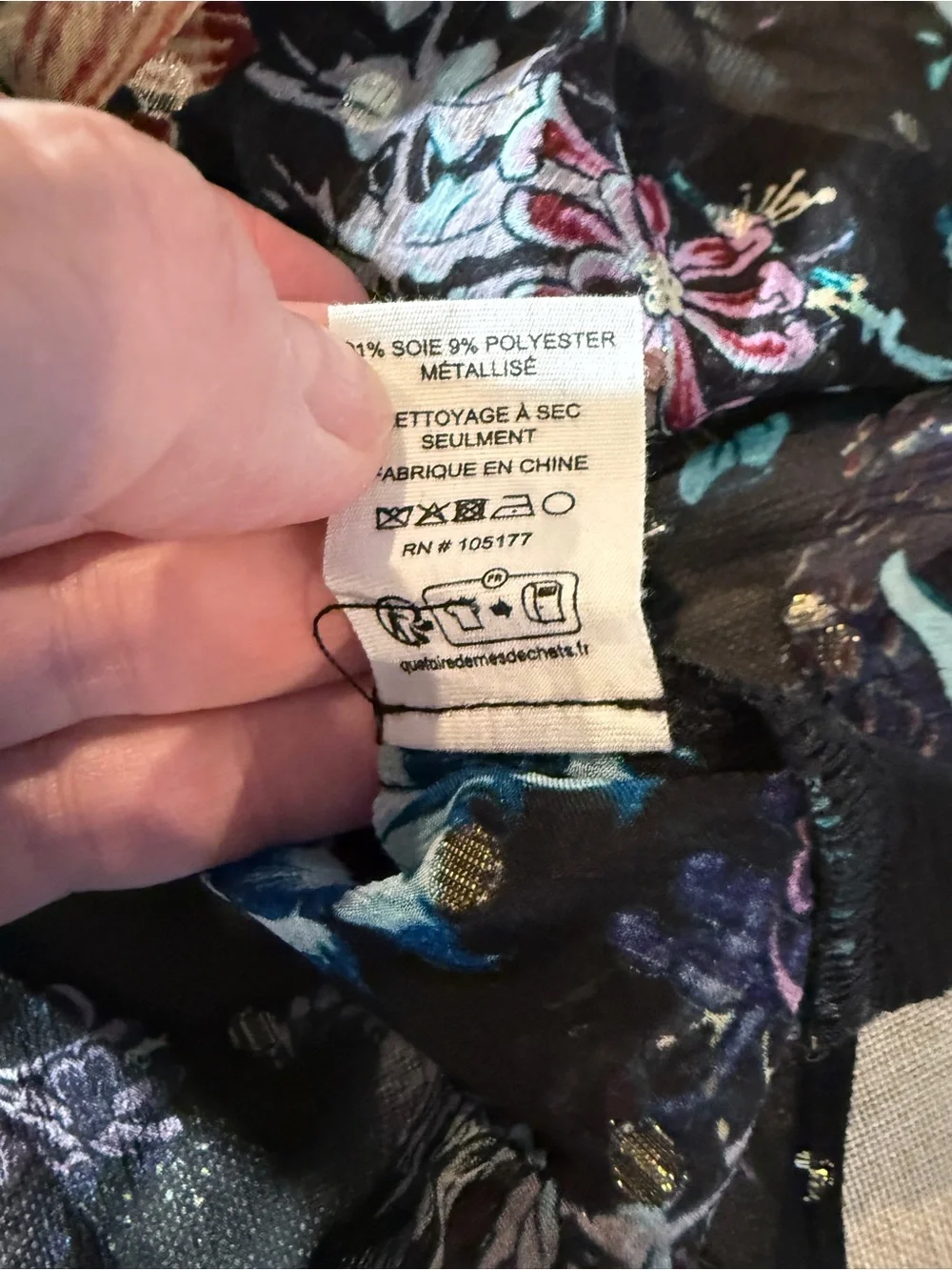 Ulla Johnson Bernadette Silk Blouse Black floral Iris Print size 2